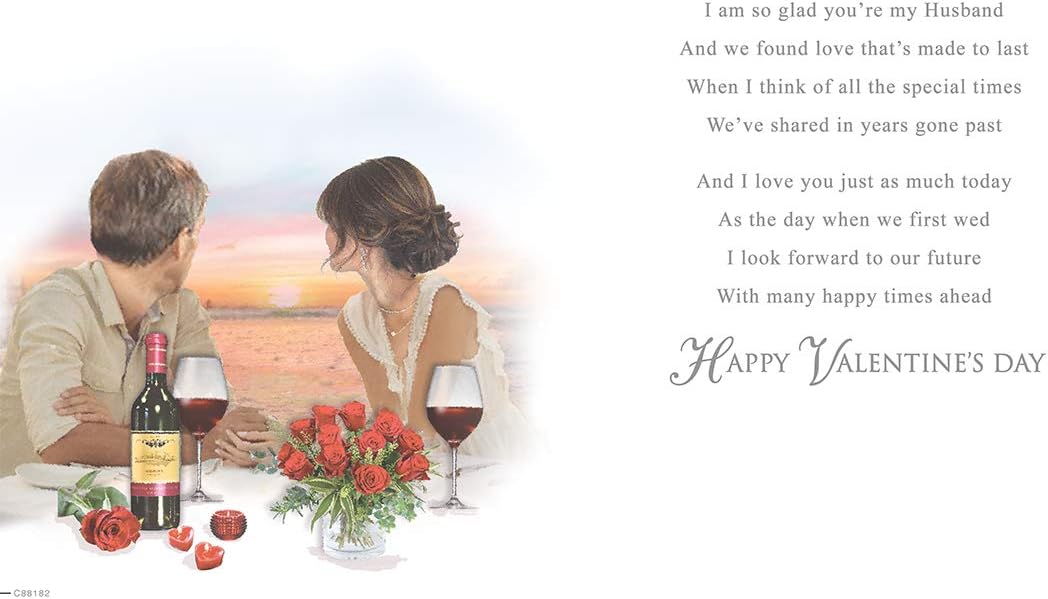 Regal Publishing Traditional Valentine's Card Husband - 9 x 6 inches, Blue - Image 3