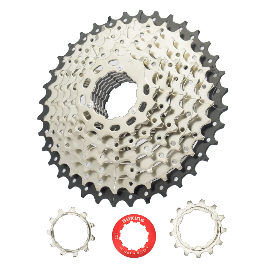 CYSKY 8 Speed Cassette 11-36T Wide Ratio MTB Mountain Bike Cassette Fit for Mountain Bike, Road Bicycle, MTB, BMX (11-36T)