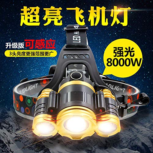 WGLG LED-Scheinwerfer, helles Licht, aufladbar, ultra-heller Zoom, lange Reichweite, Scheinwerfer, Lithium-Taschenlampe… – Bild 5