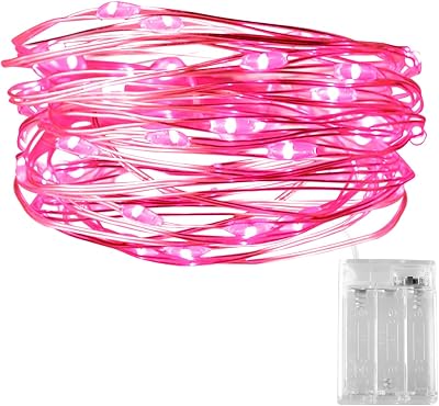 Dalugo Pink Battery Fairy Lights 3M 30 LED for Girls Bedroom Valentine's Day