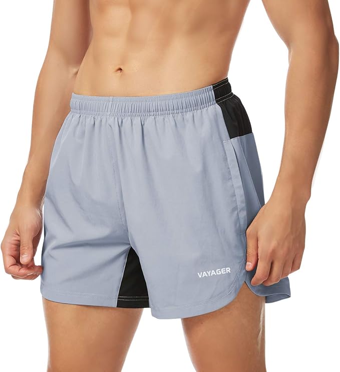 VAYAGER Men's 5 Inch Running Shorts Quick Drying Athletic Workout