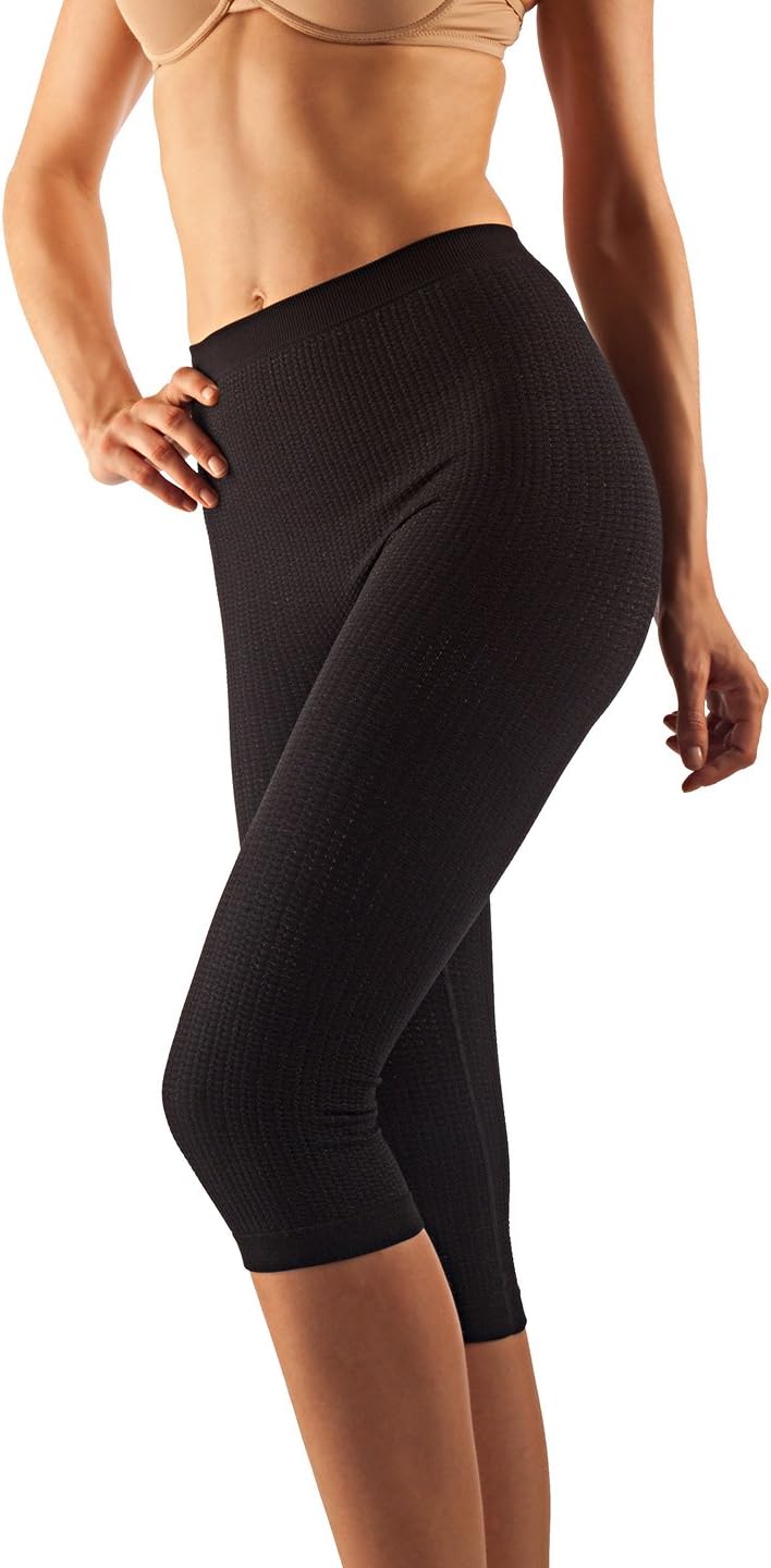 522 Women's Anti-Cellulite micromassage Capri Leggings with Silver Fibre
