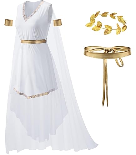 Amazon.com: White & Gold Greek Goddess Dress (Large/X-Large) 1 Piece -  Luxurious & Comfortable, Perfect for Costume Parties & Themed Events :  Clothing, Shoes & Jewelry