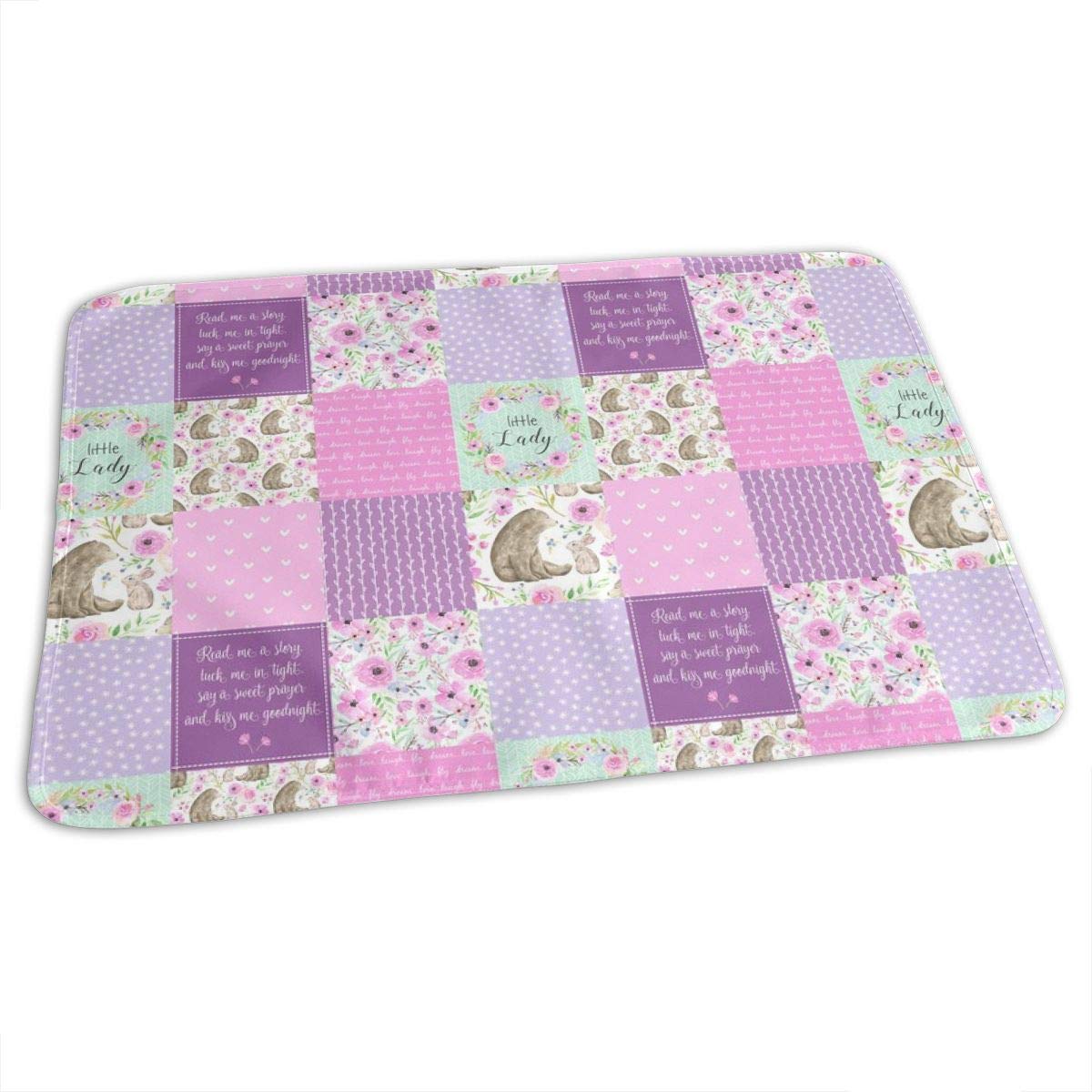 Little Lady Patchwork Quilt - Woodland Bear + Bunny Floral ...