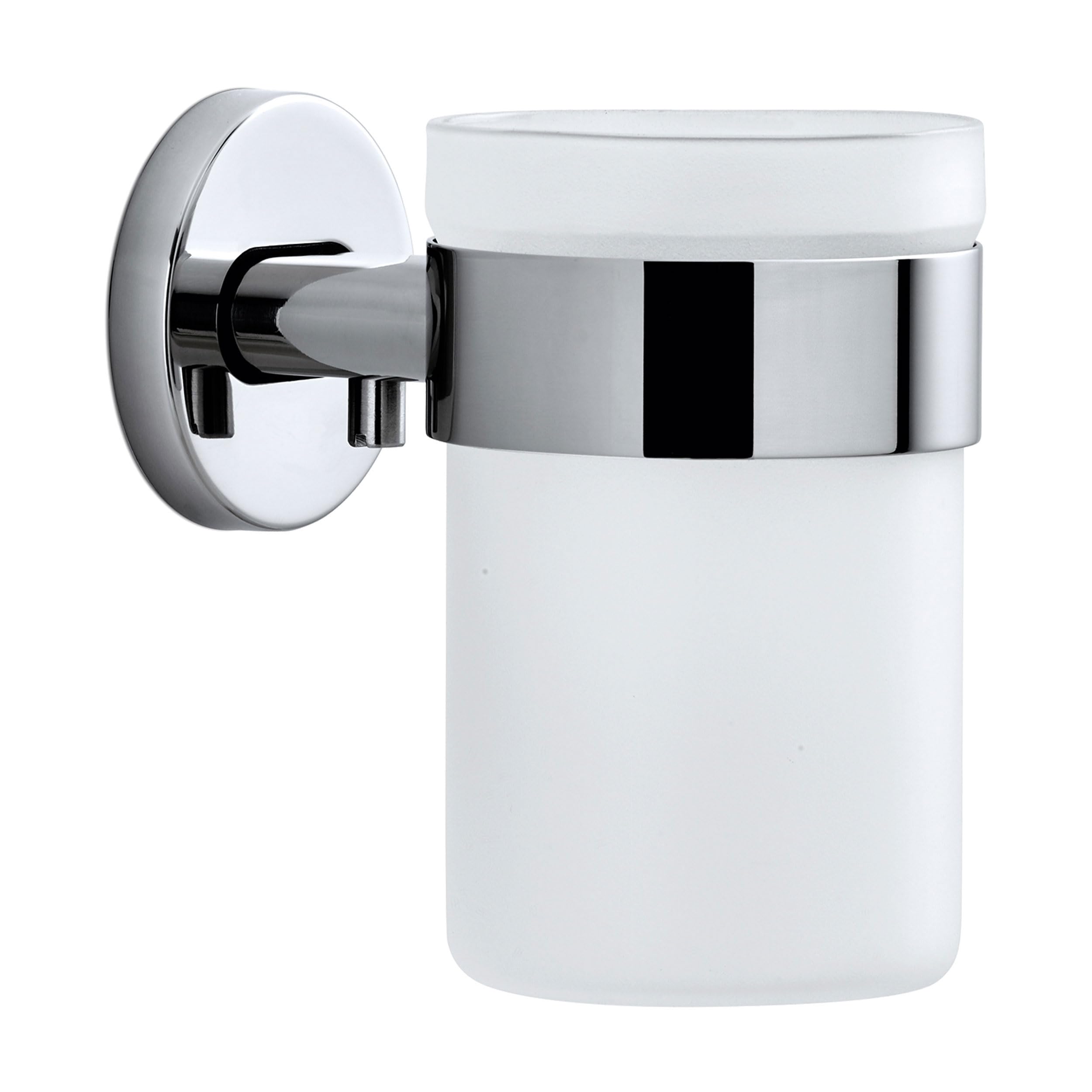 Blomus Wall Mounted Toothbrush Glass, Polished, Stainless-Steel, Silver, H 11,5 cm, B 11,5 cm, Ø 7 cm