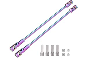 Hobbyfire Cut to Length Drive Shaft Stainless Steel 232-248mm Universal Joint Driveshaft for 1/10 RC Crawler Axial SCX10 Capra TRX4 Redcat Gen8 Gen7 Upgrades Parts(Rainbow)