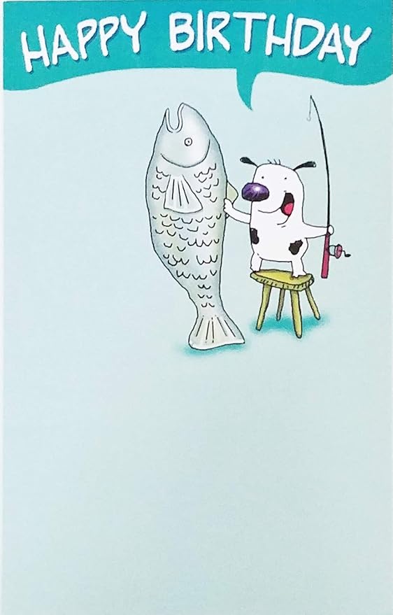 Amazon Com May All Your Birthday Fishes Come True Fishing Themed Greeting Card Office Products