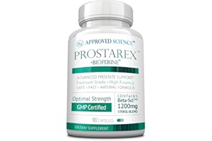Approved Science® Prostarex - Support Prostate Health, Strengthen Bladder, Boost Drive and Performance - Saw Palmetto & 1200mg of Beta-Sci™ with Bioperine® - 90 Capsules -1 Month Supply