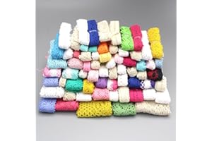 SORRENTO CRAFTS Cotton Ribbon Random Mixed Size Colors Sewing Tassel Lace for DIY Clothes Dress Garment Accessories Crafts 12Yards 1Yard Per Piece