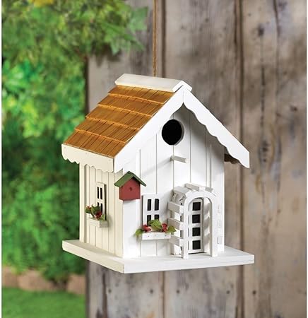 Modernes Vogelhaus Distressed Holz Vogelhaus Natur Rustikal Cute Decor Amazon De Garten