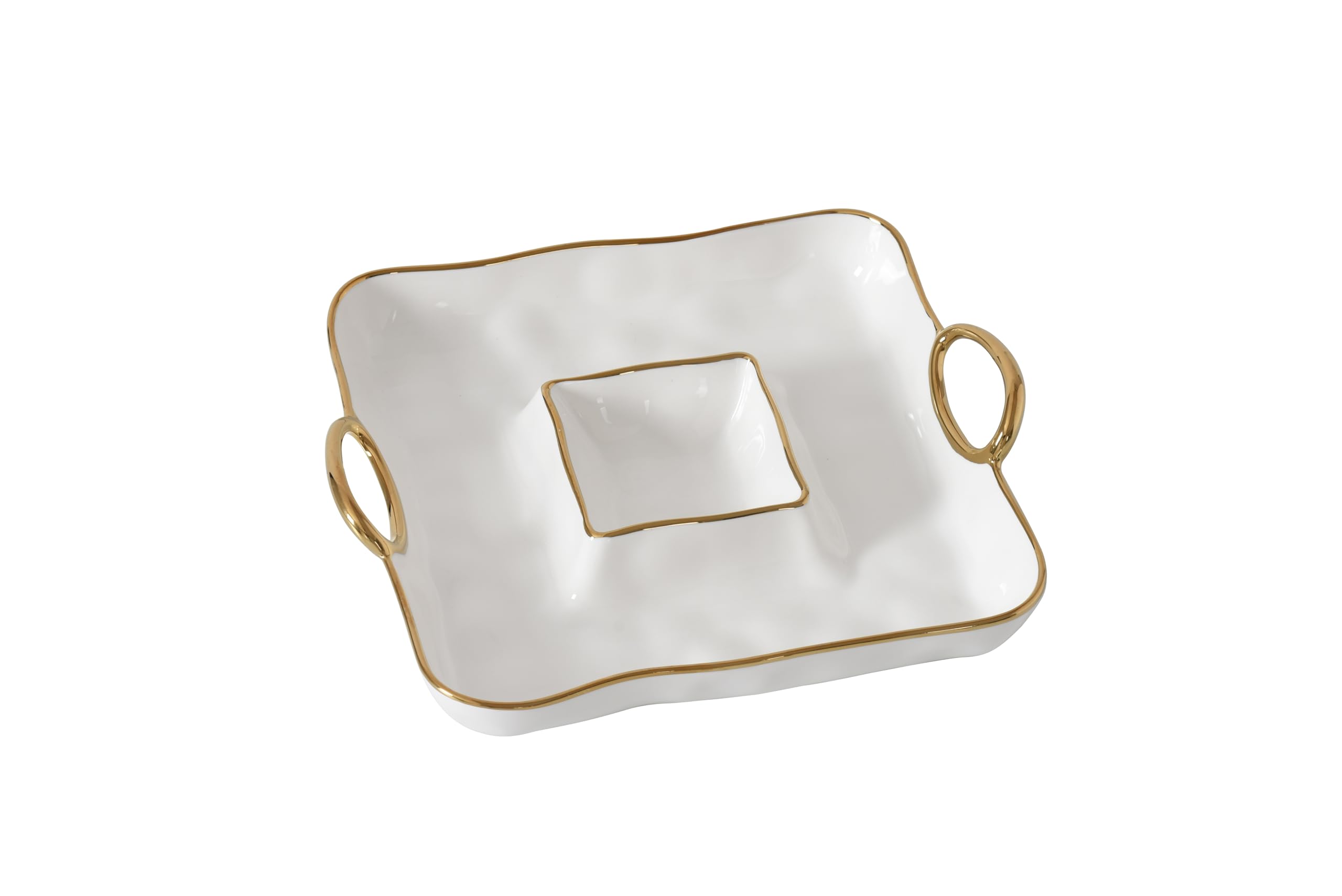 Photo 1 of Pampa Bay Golden Handles, Square Chip & Dip, 13.25" x 11.5" x 3"