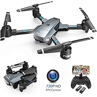 SNAPTAIN A15 Foldable FPV WiFi Drone w/Voice Control/120°Wide-Angle 720P HD Camera/Trajectory Flight/Altitude Hold/G-Sensor/3D Flips/Headless Mode/One Key Return/2 Modular Batteries/App Control