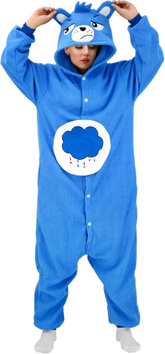 Adult Funshine Bear Costume Care Bear Onesies Yellow Sleepwear Costume