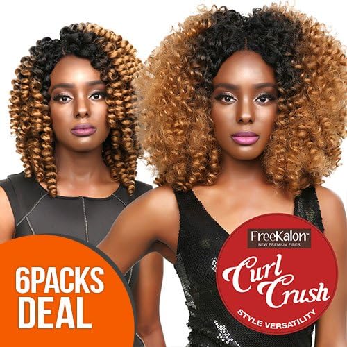 MULTI-PACK DEALS! FreeKalon Synthetic Hair Crochet Braids Curl Crush Kinsey Curl (6-PACK, 2)