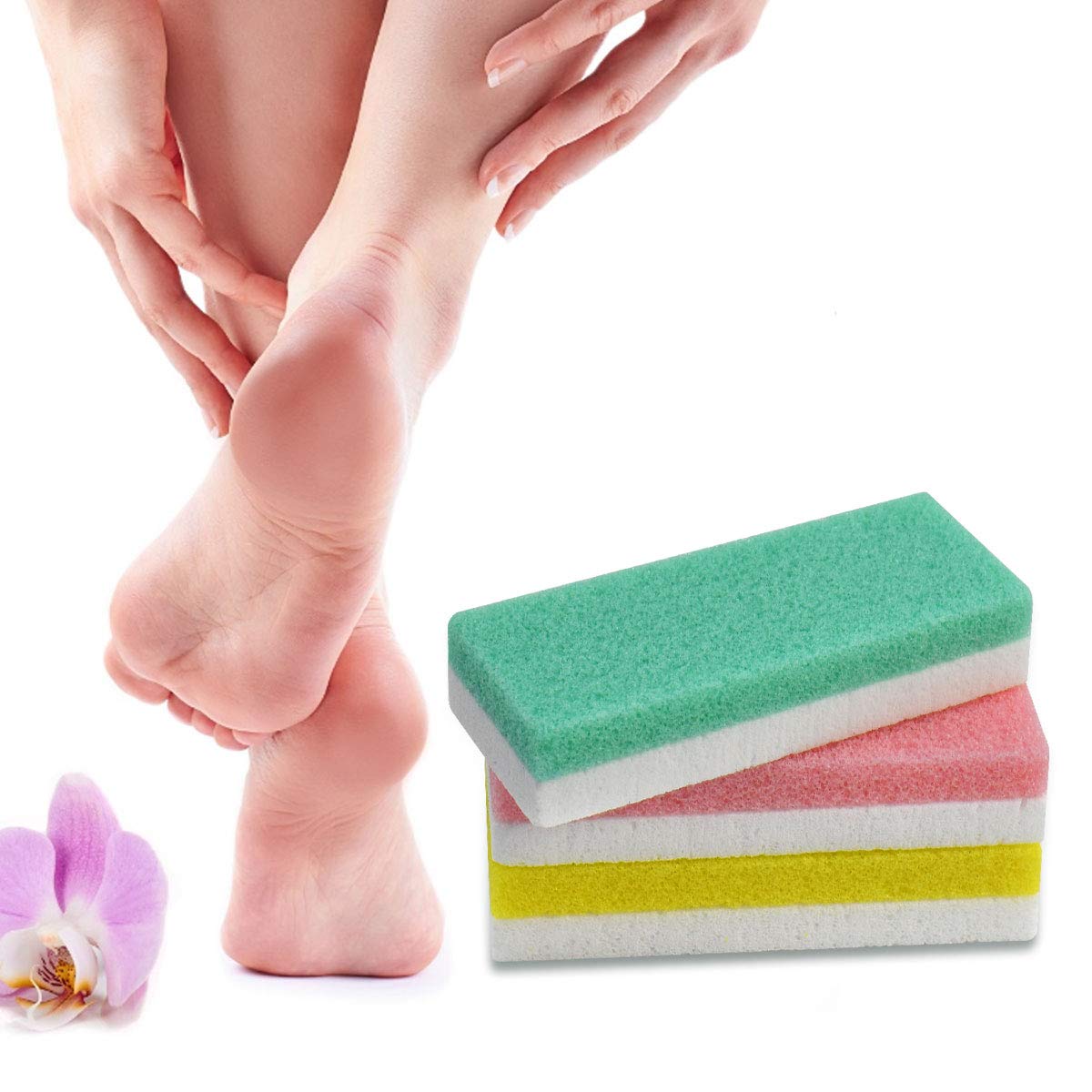 Foot Pumice Stone for Feet, 2 in 1 Double Sided Hard Skin Callus Remover Scrubber Pedicure Exfoliator Tool for Dead Skin Pack of 6: Beauty