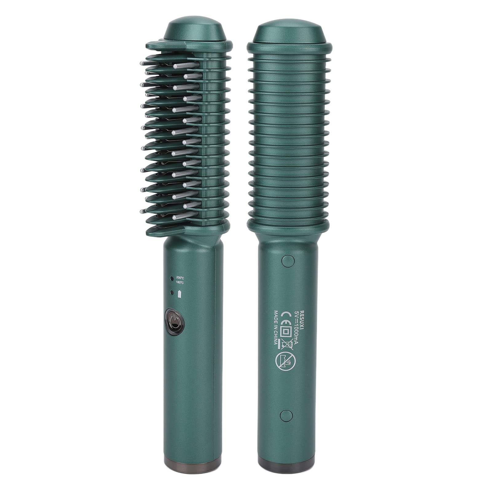 Hot Brushes for Hair Styling,Cordless Curling Brush Rechargeable USB Hot Women's Gás Hair Curler Straighteners Straightening Brushes and Straightener Dryer for Styling Styler Green Heated