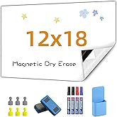 Magnetic Whiteboard Contact Paper, 30 * 45 cm(12" x 18") Stick on Magnetic Dry Erase White Board Sticker on Wall, Easy to Wri