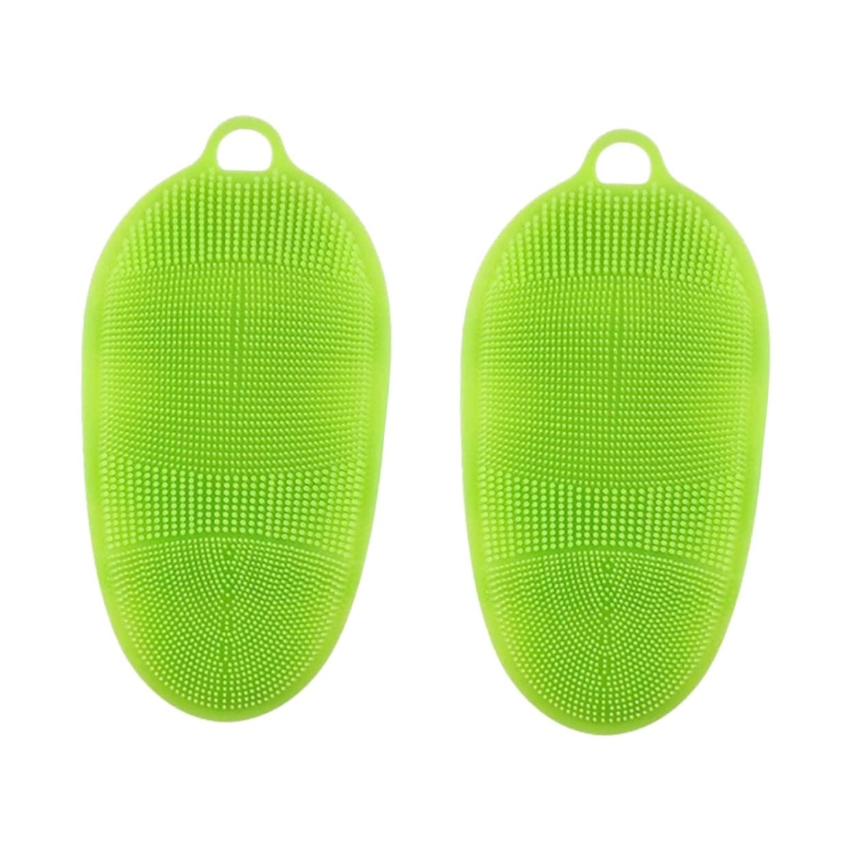 Photo 1 of 2pcs Body Scruber Bath Mitt Bath Scrubber Bath Rubbing Brush Shower Body Skin Massager Exfoliating Gloves Exfoliating Glove Bath Shower Brush Bath Brush Spa Green