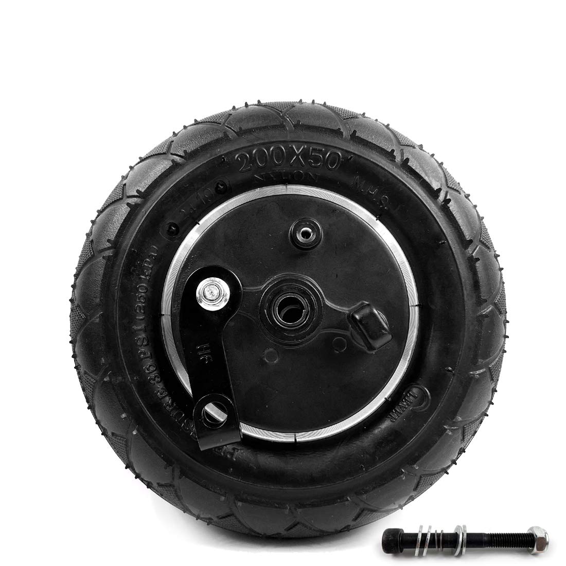 8 Inch Wheel With Drum Brake 8" Pneumatic Wheel With Expansion Brake Electric Scooter Brake Aluminium Wheel 200x50 Wheel Brake (axis)