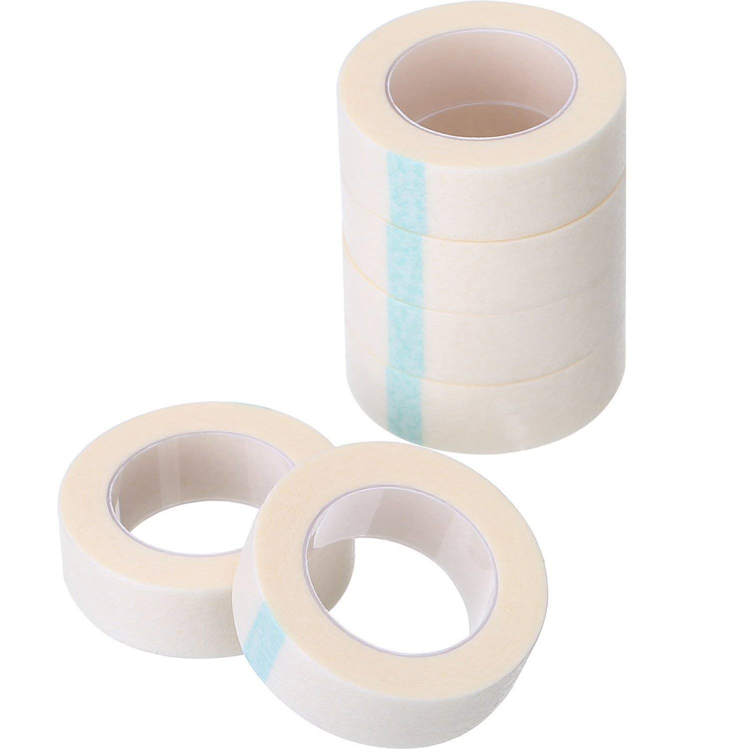 BNP 6 Rolls White Paper Fabric Non-Woven Micropores Medical Tape Eyelash Tapes for Professional Individual False Eyelash Extension