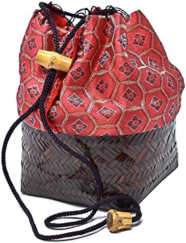 Tradition Matcha Bamboo Travel Bag for Matcha Tea Set (Red)