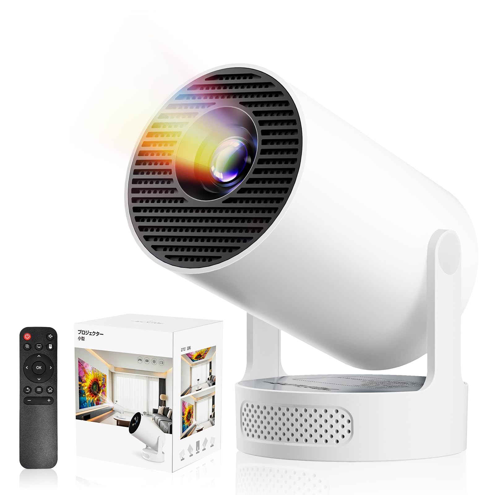 Philoent Projector for Home Use, Small, 2025 Upgraded Version Android TV & 270° Rotation & HiFi External Speaker, Short Range Projection, 27,000 LM, High Brightness, Ceiling Projection, 1080P, Wi-Fi6
