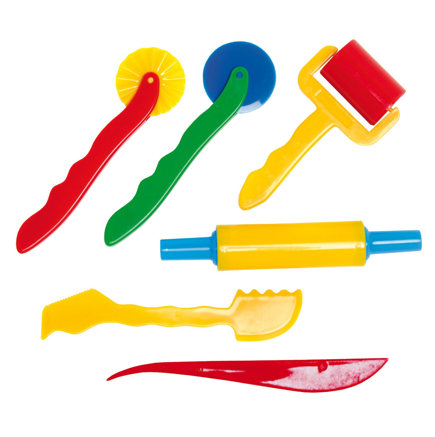 Glorex 6 8076 20 - Modelling Tool for Children, 6 Piece Set Made of Plastic, for Working with Clay and Modelling Clay