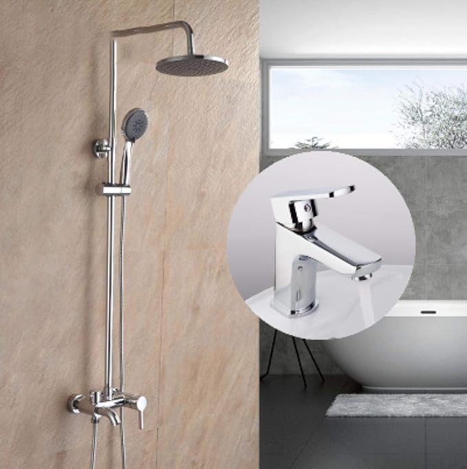 TNR taps Bathroom Combination Brass Basin Faucet and Bathroom Faucet