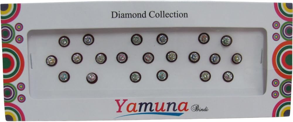 Indian Fashion Art Bollywood Head Tattoo Sparkling Stick-On Reuseable Bindi Set No6