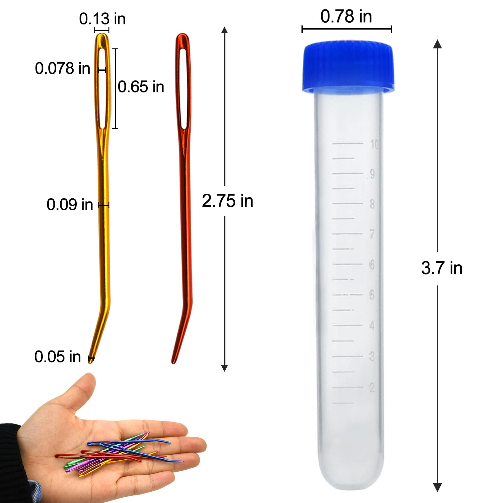 Yarn Needle with Big Eye Bent in Box for Tapestry,Sewing Wool,Weaving,Darning