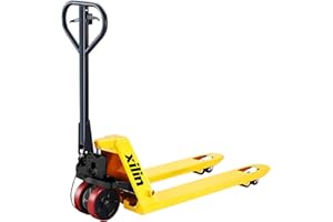 Xilin Pallet Jack with Brake System Manual Pallet Truck, Hand Trucks 5500 Lb. Capacity 48 x 27 Forks Non-Mark PU Wheel, Suitable for Sloping Fields