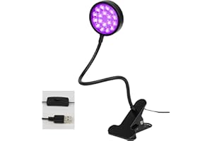U4GLORY UV Light Gooseneck Curing Lamp, 5W UV Lights for Resin Curing, USB 1.5m Ultraviolet Lamp, Wavelength 395nm, Flexible Gooseneck Clip, Blacklight Lamps Perfect for Gel Nails, Resin Curing