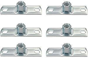 LONGTAKEOFF 6 Pcs Ceiling Flange Hangers for 3/8 in or 5/16 in Threaded Rod，Galvanized Iron Hanger Pipe Bracket Plate，Dryer Vent Hose Support Base Used by Electricians and Carpenters