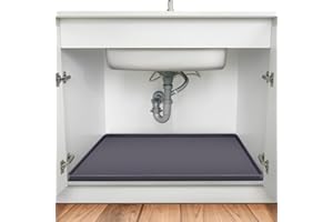 Under Sink Mat - Waterproof Kitchen Sink Liner, Non-Slip Rubber Cabinet Protector, Flexible Drip Tray for Kitchen & Bathroom 