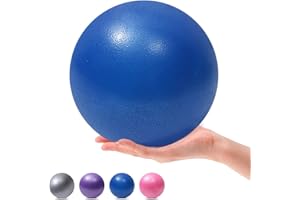 MOMPLUS 9 Inch Exercise Pilates Mini Yoga Balls Barre for Home Stability Squishy Training Physical Therapy Improves Balance with Inflatable Straw