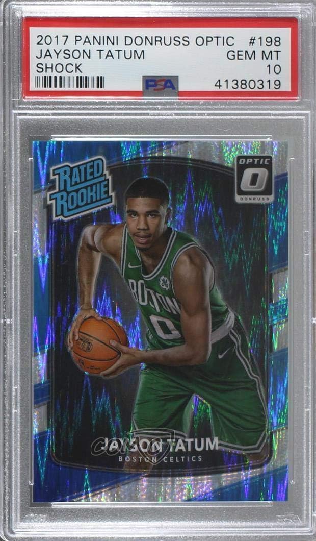 Jayson Tatum Graded PSA 10 GEM MT (Basketball Card) 2017-18 Panini Donruss Optic - [Base] - Retail Wave #198