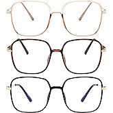 PEYEOISD 3 Pack Oversized Reading Glasses for Women Men, Large Super Light Frame Blue Light Blocking Readers Eyeglasses
