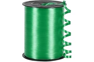 PENDANT OF LUCK Green Curling Ribbon,3/16 inch x 500 Yard Crimped Dark Green Curling Ribbon for Gifts Wrapping, Birthday, Florists Crafting