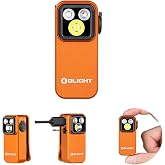 OLIGHT Oclip Pro S Rechargeable EDC Clip-on Flashlight, Orange | RGB, UV, 600 Lumens, USB-C Charging, Flash Modes, Magnetic Clip, Inspection, Signaling, Work, Outdoor Use