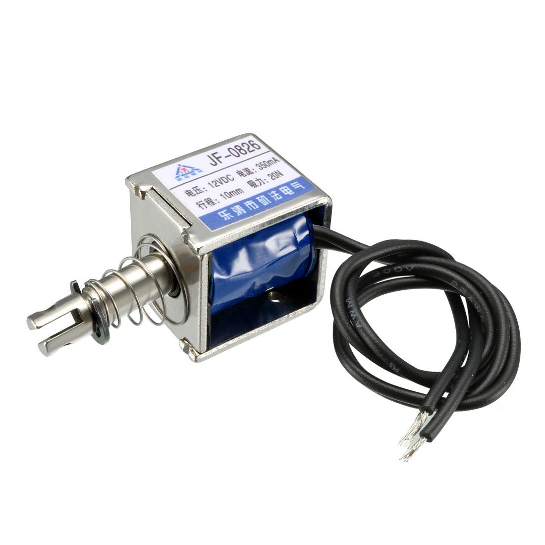sourcingmap DC 12V 20N 10mm Stroke Pull Type Solenoid Electromagnet Open Frame Type Linear Motion JF-0826