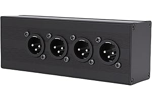 ciciglow 3 Pin XLR 1 Female to 4 Male Splitter, 1 in to 4 Out Aduio Box, One Input and Four Output Parallel Connection Adapte