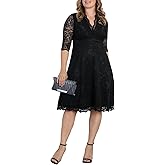 Kiyonna Women's Plus Size Special Occasion Mademoiselle Lace Cocktail Dress