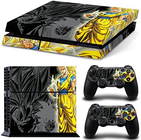 DRAGON BALL World Battle DBZ Heroes Fan PS4 Designer Skin Game Console System plus 2 Controller Decal Vinyl Protective Covers Stickers for Sony PlayStation 4 (Logo)