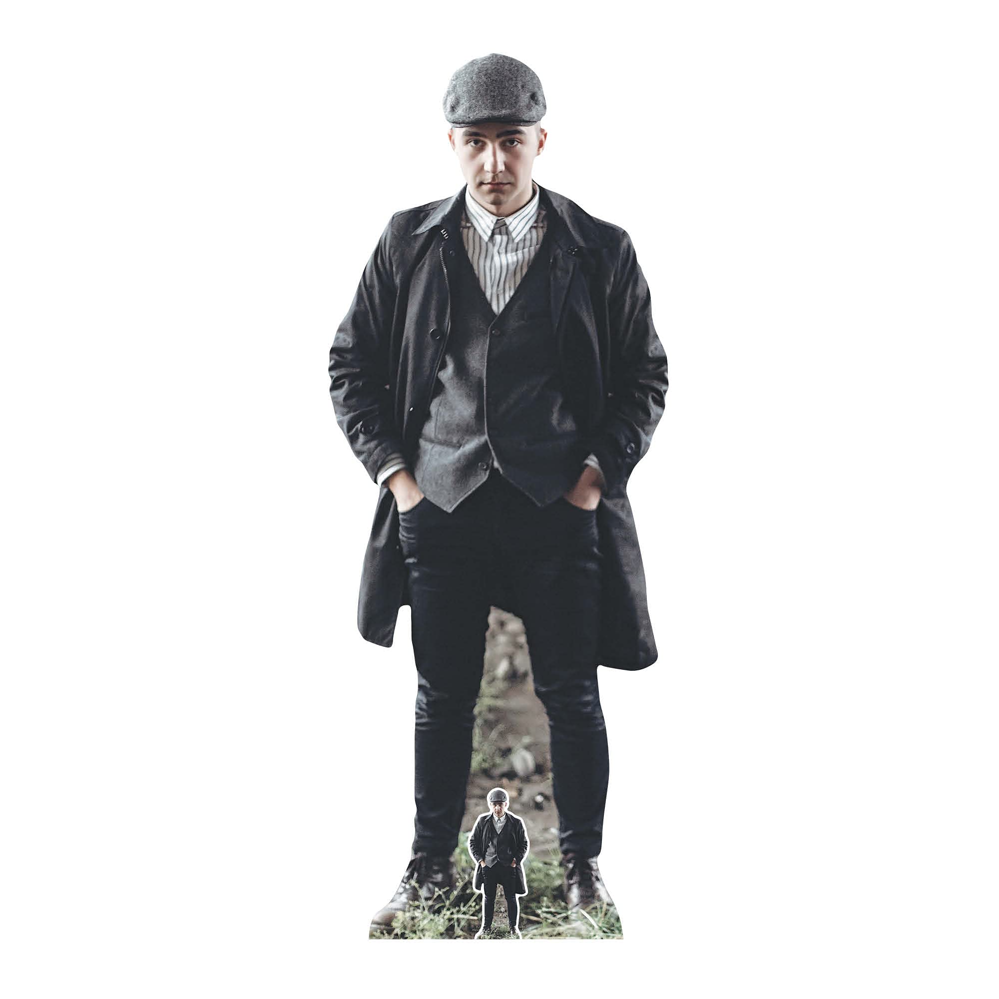 STAR CUTOUTS SC1248 Flat Cap Peaky Blinders Style British Gangster Lifesize Cardboard Cutout - Multicolour - Great for parties, decorations and gifts
