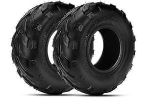 HIAORS 145/70-6 145 70-6 Tire Tubeless Compatible with Coleman CC100X CT100U GMB100 Baja Dirt Bug Doodle Bug DB30 Motovox MBX10 MBX11 Monster Moto MMB80 Mini Bike Kazuma 110cc ATV Quad Go Kart 2 Pack