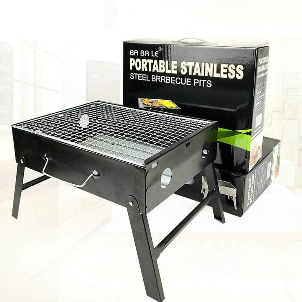 QAQQQ Tragbarer Grill Folding OutdoorCampingHolzkohle Für Camping