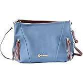 Baroncelli Leather Tote Bag, Medium Size, Genuine Italian Pebbled Leather, Designed and Made in Italy