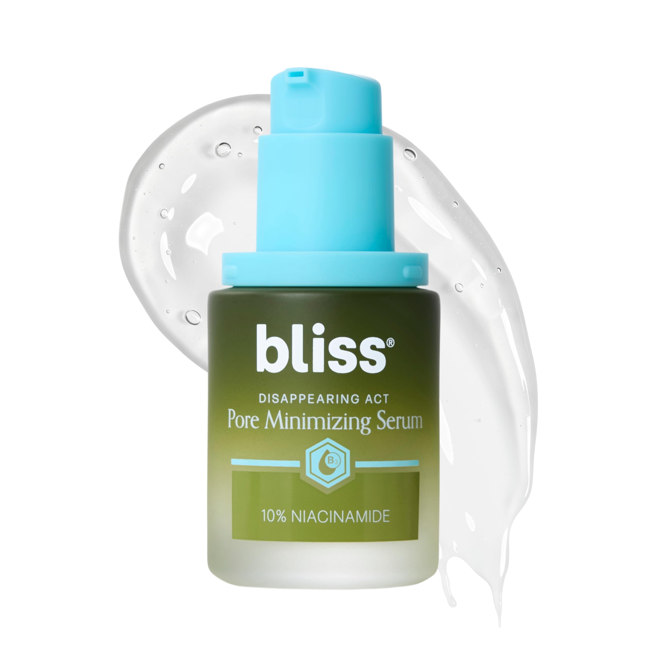​Bliss Niacinamide + Pore Vanish Complex Disappearing Act Serum – With Vitamin B3 + Green Tea - Reduces Pores & Dark Spots - Achieve Glass Skin - Clean, Cruelty-Free - 1 Fl Oz