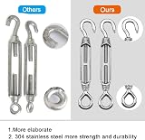 kissral 6 Pack M4 Stainless Steel Hook Eye Turnbuckle Wire Tensioner Rope Cable view 5
