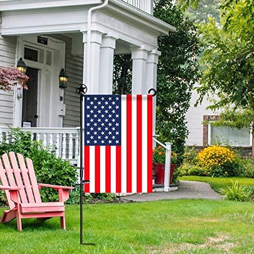 Colorful backyard flag on a stand with clip, priced at $9.99.
